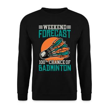 ballsport Badminton Federball verein - Unisex Pullover - Schwarz - Vorne - Alina (178cm) & Michal (187cm)