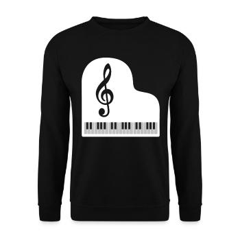 Piano Flügel Notenschlüssel - Klavier Pianist - Sweat-shirt Unisexe - noir - Devant - Alina (178cm) & Michal (187cm)
