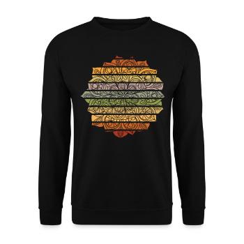 Mandala Fleur de Lotus - Sweat-shirt Unisexe - noir - Devant - Alina (178cm) & Michal (187cm)