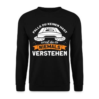 Putzkraft Hausfrau Saugroboter Geschenk - Unisex Pullover - Schwarz - Vorne - Alina (178cm) & Michal (187cm)