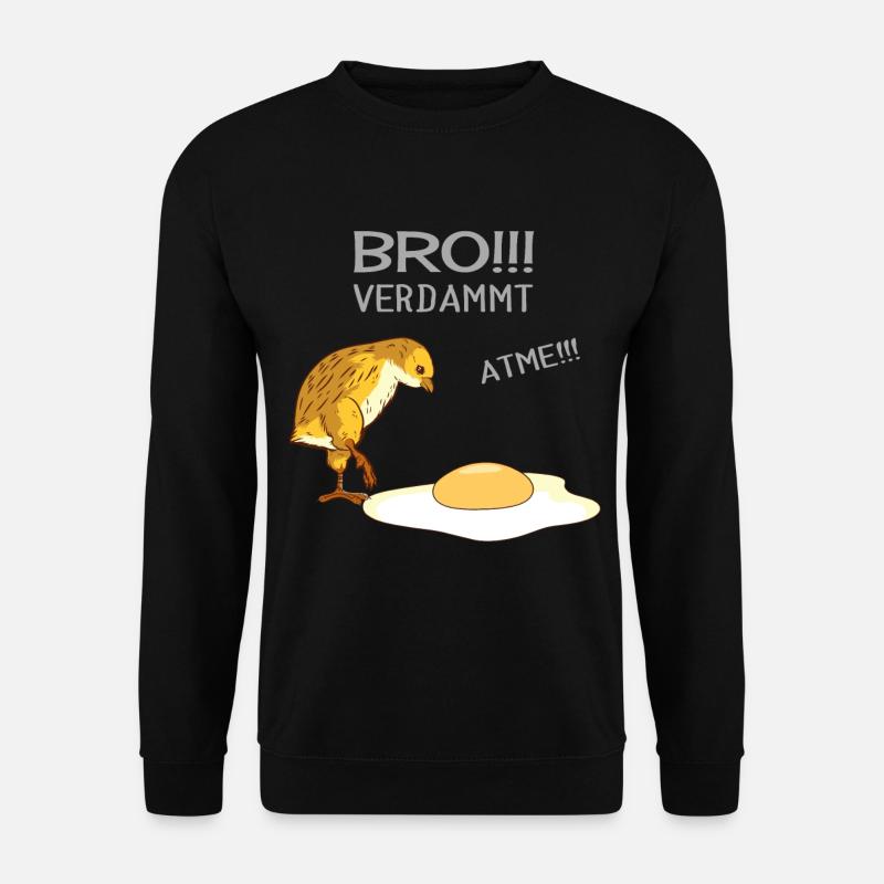 Huhn Hühner Küken - Lustige Sprüche Vegetarier - Unisex Pullover - Schwarz