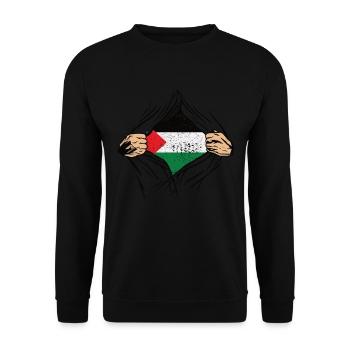 Palestine Drapeau pour les Palestiniens - Sweat-shirt Unisexe - noir - Devant - Alina (178cm) & Michal (187cm)