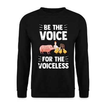 Vegan Tshirt Tierrechte Veggie Sprüche Bio Animal - Unisex Pullover - Schwarz - Vorne - Alina (178cm) & Michal (187cm)