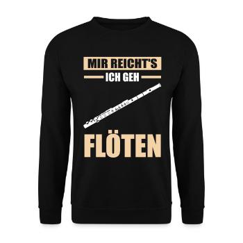 Flöte Musiker Flötist Flötenspieler Orchester Musi - Unisex Pullover - Schwarz - Vorne - Alina (178cm) & Michal (187cm)