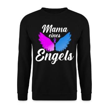 Sternenkind Mama eines Engels Blau Schwangerschaft - Unisex Pullover - Schwarz - Vorne - Alina (178cm) & Michal (187cm)