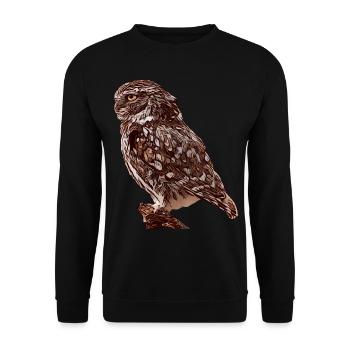 Hiboux motif oiseau Animal animal animal animal - Sweat-shirt Unisexe - noir - Devant - Alina (178cm) & Michal (187cm)