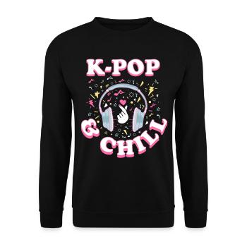 K-Pop - Sweat-shirt Unisexe - noir - Devant - Alina (178cm) & Michal (187cm)