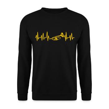 Trumpet Musical instrument Fasnacht Brass music Music - Unisex Sweatshirt - black - Front - Alina (178cm) & Michal (187cm)