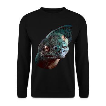 Snake snakes Snake motif animal face animal - Unisex Sweatshirt - black - Front - Alina (178cm) & Michal (187cm)