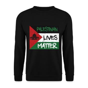 Palestinian Lives Matter Free Palestine Flag Gaza - Unisex Pullover - Schwarz - Vorne - Alina (178cm) & Michal (187cm)