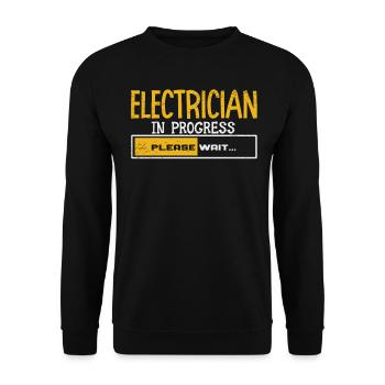Electrician Apprentice Loading Journeyman - Unisex Sweatshirt - black - Front - Alina (178cm) & Michal (187cm)