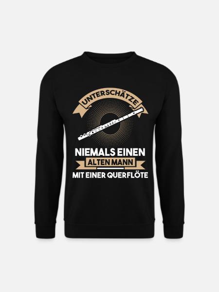 Querflöte Flöte Flötist Flötenspieler Orchester Mu - Unisex Pullover - Schwarz