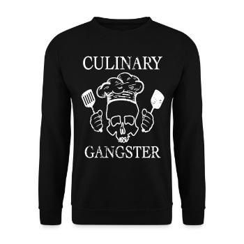 Culinary Gangster Skull Chef - Unisex Sweatshirt - black - Front - Alina (178cm) & Michal (187cm)