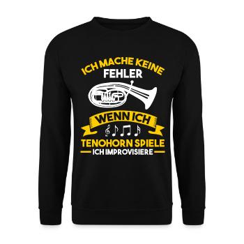 Tenohorn Musikverein Blaskapelle Hornist Musiker - Unisex Pullover - Schwarz - Vorne - Alina (178cm) & Michal (187cm)