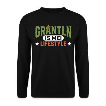 Oberbayern Grantln Grantler Geschenk - Unisex Pullover - Schwarz - Vorne - Alina (178cm) & Michal (187cm)