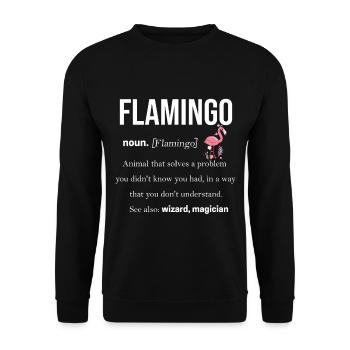 Flamingo - Sweat-shirt Unisexe - noir - Devant - Alina (178cm) & Michal (187cm)