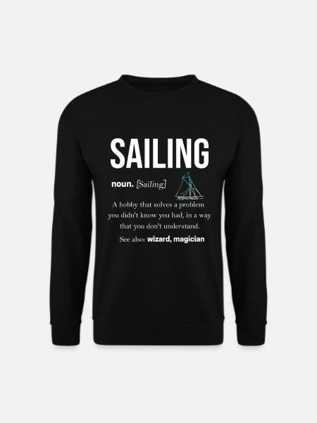 Segeln Geschenk Segeltörn Katamaran Nautik Regatta - Unisex Pullover - Schwarz