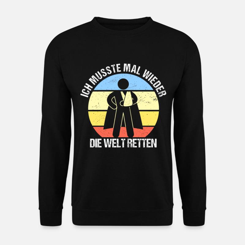 Welt Retten Superheld Armbruch Arm Gebrochen Kind - Unisex Pullover - Schwarz