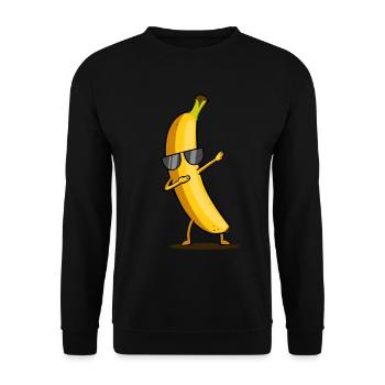 Dabbing yellow banana Dab funny dancing fruit - Unisex Sweatshirt - black - Front - Alina (178cm) & Michal (187cm)