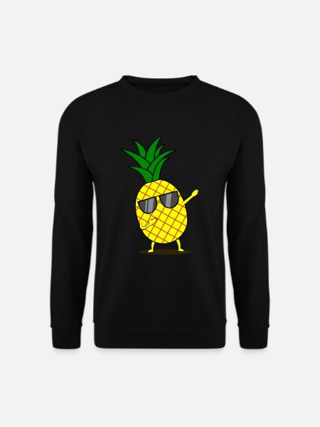 Dabbing yellow pineapple dab funny dancing fruit - Unisex Sweatshirt - black