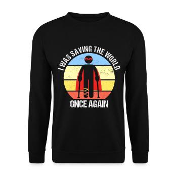 I Was Saving The World Fracture du pied - Sweat-shirt Unisexe - noir - Devant - Alina (178cm) & Michal (187cm)