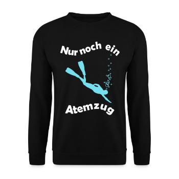 Nur noch ein Atemzug Apnoetaucher - Unisex Pullover - Schwarz - Vorne - Alina (178cm) & Michal (187cm)