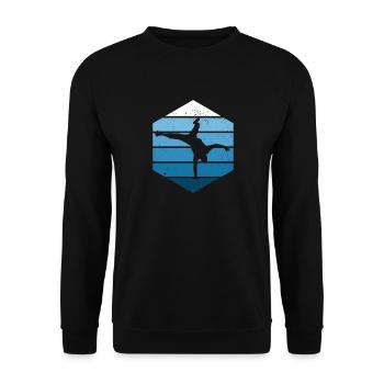 Breakdance Bboy Break Dance Retro Blue Breakdancer - Sweat-shirt Unisexe - noir - Devant - Alina (178cm) & Michal (187cm)