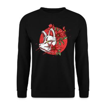 Kitsune Aesthetic | Anime Manga - Kawaii Clothing - Unisex Sweatshirt - black - Front - Alina (178cm) & Michal (187cm)
