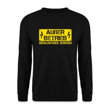Stress im Büro Arbeit Arbeitskollegen genervt - Unisex Pullover - Schwarz - Vorne - Alina (178cm) & Michal (187cm)