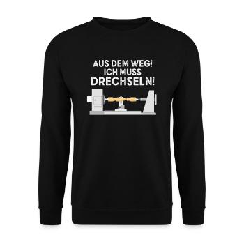 Drechsler Drechseln Drechselbank Drechsel - Unisex Pullover - Schwarz - Vorne - Alina (178cm) & Michal (187cm)