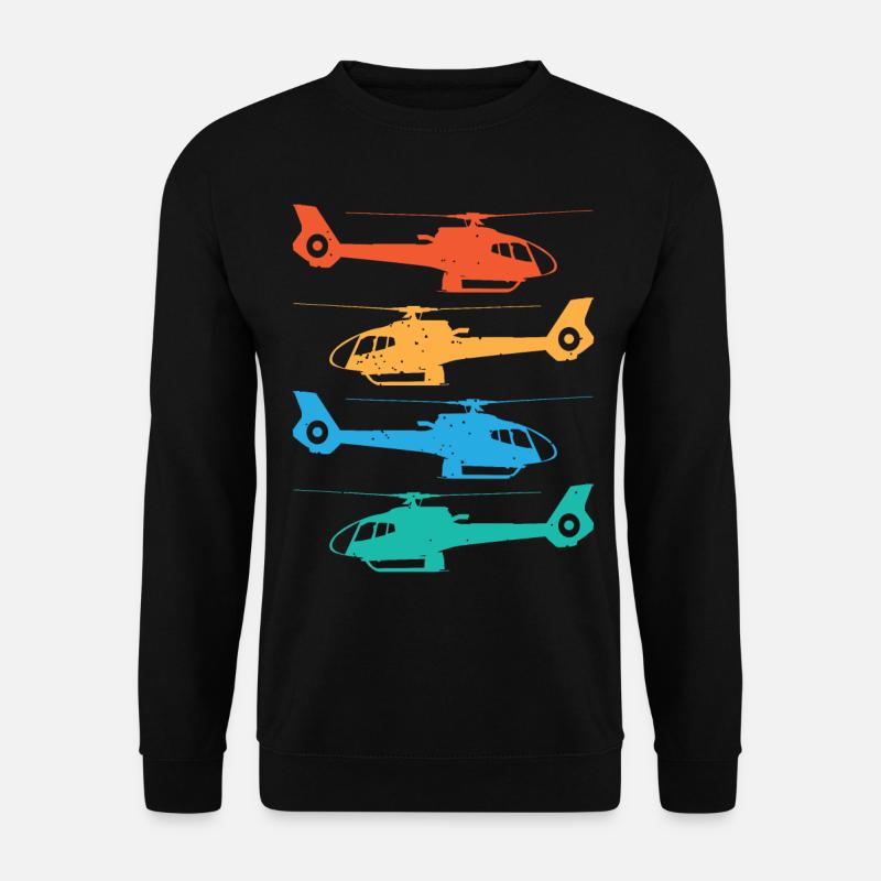 Retro Sunset Helicopter - Unisex Sweatshirt - black