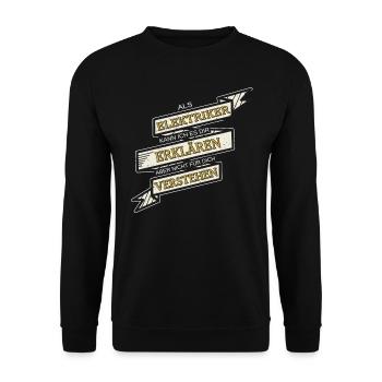 Ich Als Elektriker - Unisex Pullover - Schwarz - Vorne - Alina (178cm) & Michal (187cm)