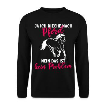 Ja ich rieche nach Pferd Nein das ist kein - Unisex Pullover - Schwarz - Vorne - Alina (178cm) & Michal (187cm)