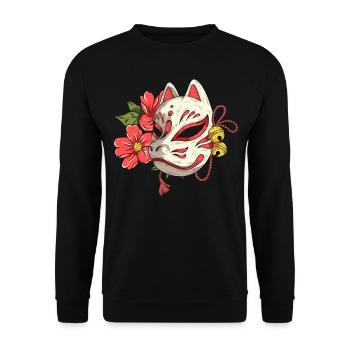Kitsune Manga Japan Japanese Anime - Unisex Sweatshirt - black - Front - Alina (178cm) & Michal (187cm)
