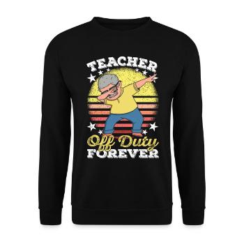 Englischlehrer Rente Lehrer Pension Ruhestand - Unisex Pullover - Schwarz - Vorne - Alina (178cm) & Michal (187cm)