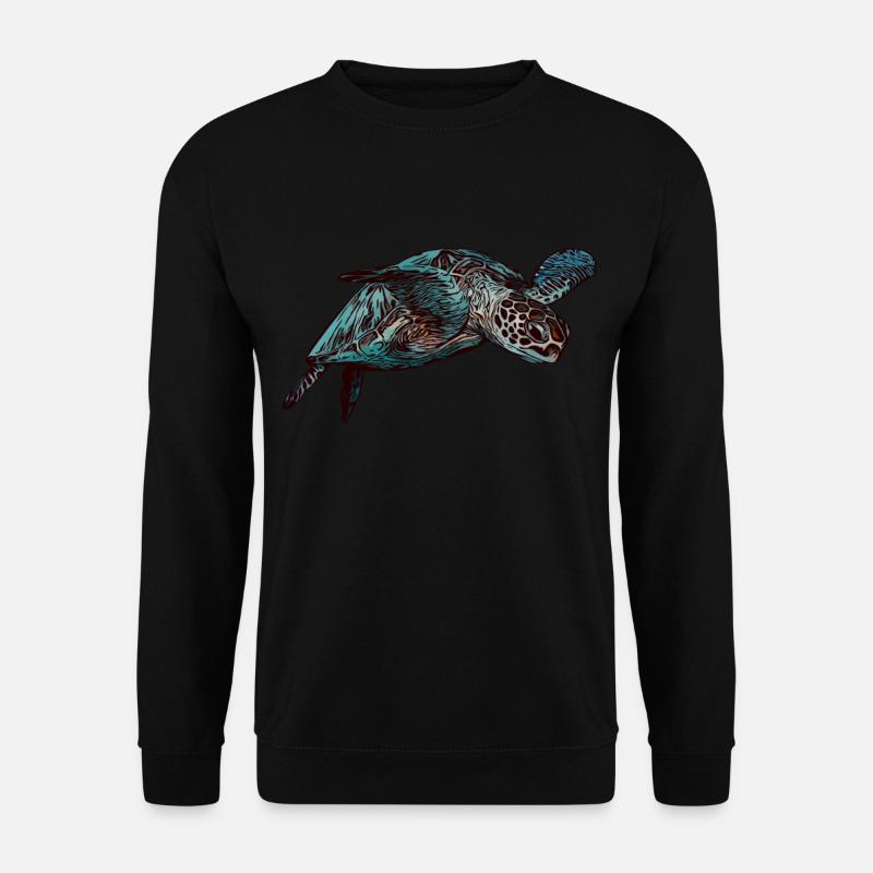 Schildkröte Tiermotiv Schildkröten Tier Motiv - Unisex Pullover - Schwarz