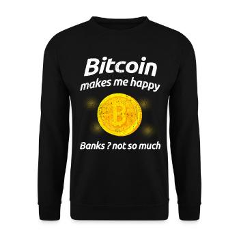 Bitcoin - Sweat-shirt Unisexe - noir - Devant - Alina (178cm) & Michal (187cm)