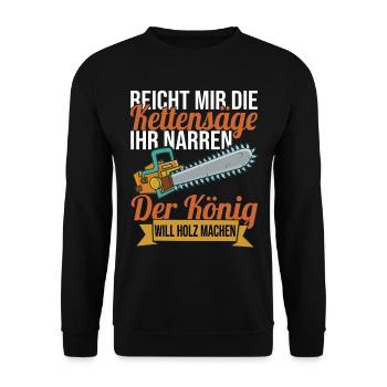 Handwerker Holzfäller Forstwirt Forstarbeiter - Unisex Pullover - Schwarz - Vorne - Alina (178cm) & Michal (187cm)