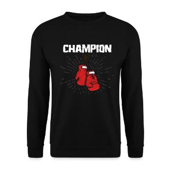 Boxen Champ - Unisex Sweatshirt - black - Front - Alina (178cm) & Michal (187cm)
