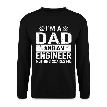 Ingénieur de l’ingénieur daddy dad ingénieur - Sweat-shirt Unisexe - noir - Devant - Alina (178cm) & Michal (187cm)