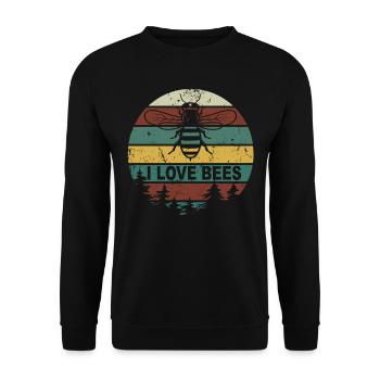 I Love Bee's Honey Beekeeper Beekeeper Friends - Unisex Sweatshirt - black - Front - Alina (178cm) & Michal (187cm)