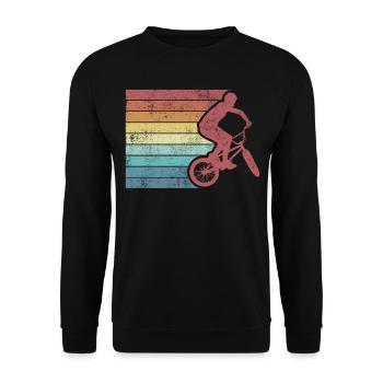 Bike Vintage Retro BMX Shirt Gift - Unisex Sweatshirt - black - Front - Alina (178cm) & Michal (187cm)