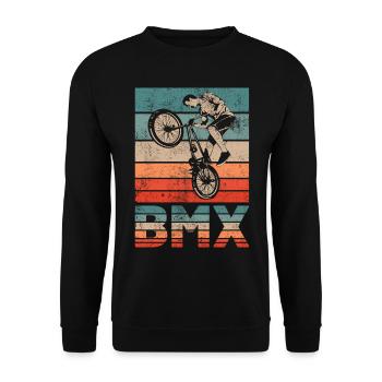 BMX Rétro rétro cyclistes idée cadeau - Sweat-shirt Unisexe - noir - Devant - Alina (178cm) & Michal (187cm)