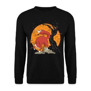 Kitsune Aesthetic Anime Gifts - Unisex Sweatshirt - black - Front - Alina (178cm) & Michal (187cm)