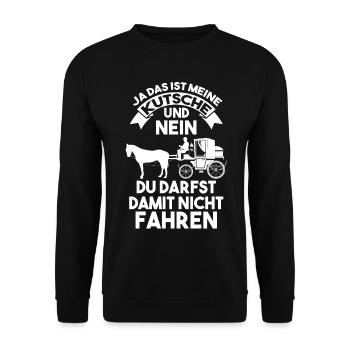 Kutscher Kutsche Pferdekutsche Fuhrmann - Unisex Pullover - Schwarz - Vorne - Alina (178cm) & Michal (187cm)