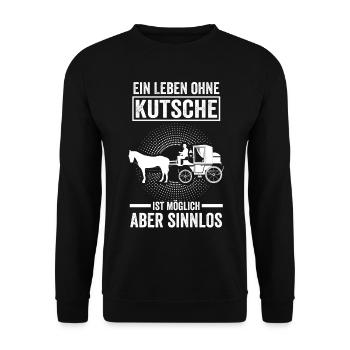 Kutscher Kutscherin Pferdekutsche Kaltblüter - Unisex Pullover - Schwarz - Vorne - Alina (178cm) & Michal (187cm)