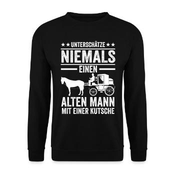 Kutscher Kutsche Pferdekutsche Kutschenpferde - Unisex Pullover - Schwarz - Vorne - Alina (178cm) & Michal (187cm)