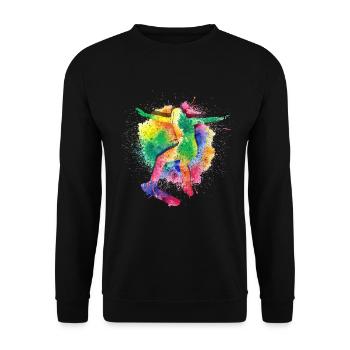 Skateboard Tshirt Skater Sk8 Sk8er Halfpipe Flip - Unisex Pullover - Schwarz - Vorne - Alina (178cm) & Michal (187cm)