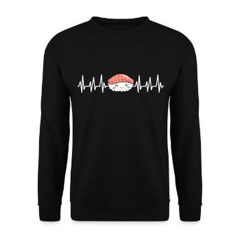 Sushi Go Japan Eat Japanese Gift Fish Maki - Unisex Sweatshirt - black - Front - Alina (178cm) & Michal (187cm)