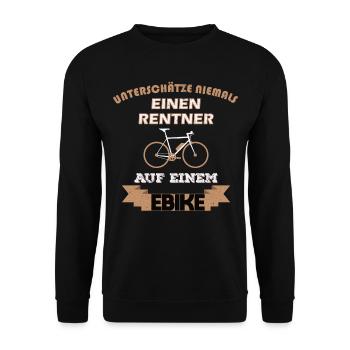 E-bike Tshirt, Geschenk, Fahrrad, Ebike, Akku - Unisex Pullover - Schwarz - Vorne - Alina (178cm) & Michal (187cm)